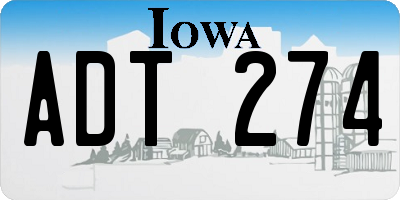 IA license plate ADT274