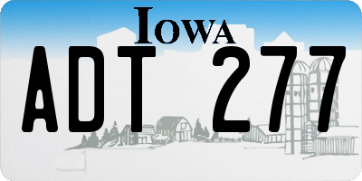 IA license plate ADT277