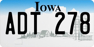 IA license plate ADT278