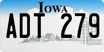 IA license plate ADT279