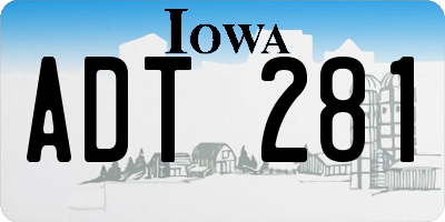 IA license plate ADT281