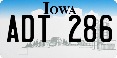 IA license plate ADT286