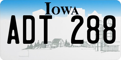 IA license plate ADT288