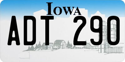 IA license plate ADT290
