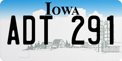IA license plate ADT291