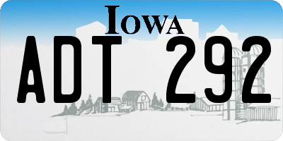 IA license plate ADT292