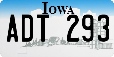 IA license plate ADT293
