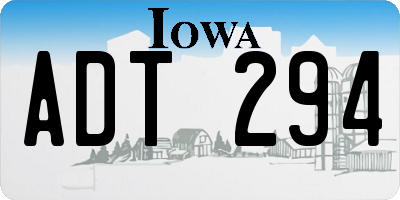IA license plate ADT294