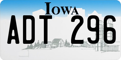 IA license plate ADT296