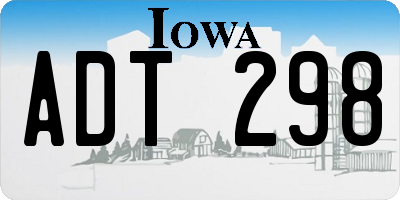 IA license plate ADT298