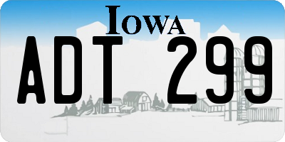 IA license plate ADT299