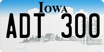 IA license plate ADT300