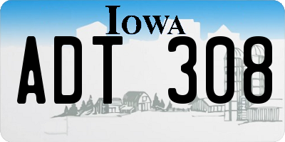 IA license plate ADT308
