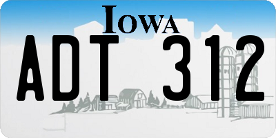 IA license plate ADT312