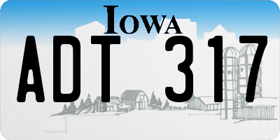 IA license plate ADT317