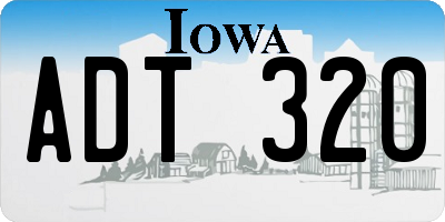 IA license plate ADT320