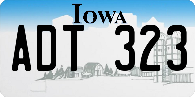 IA license plate ADT323