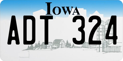 IA license plate ADT324