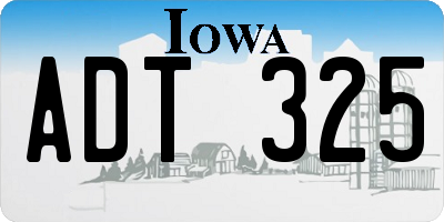 IA license plate ADT325