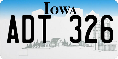 IA license plate ADT326