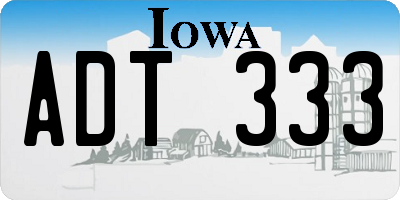 IA license plate ADT333