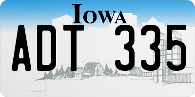 IA license plate ADT335