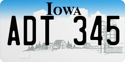 IA license plate ADT345