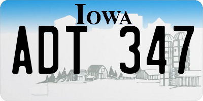IA license plate ADT347