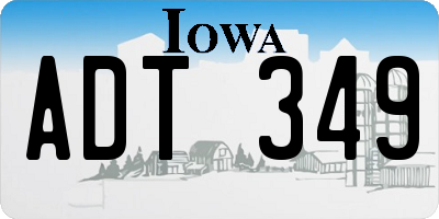 IA license plate ADT349