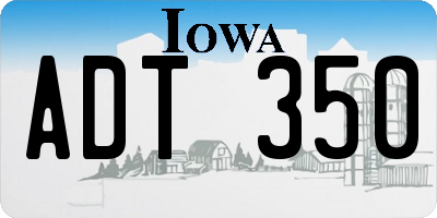 IA license plate ADT350