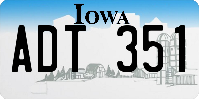 IA license plate ADT351