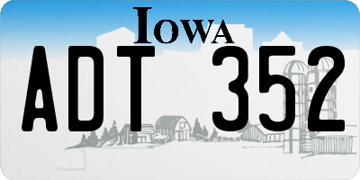 IA license plate ADT352