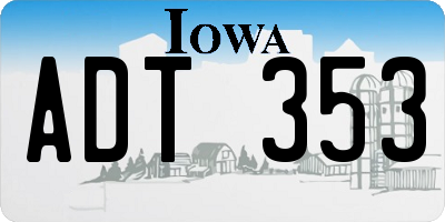 IA license plate ADT353
