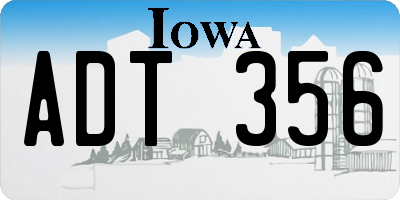 IA license plate ADT356