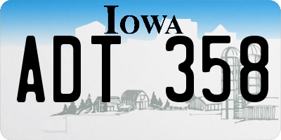 IA license plate ADT358
