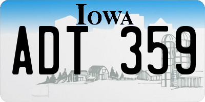 IA license plate ADT359