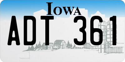 IA license plate ADT361