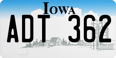 IA license plate ADT362