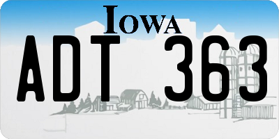 IA license plate ADT363