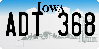 IA license plate ADT368