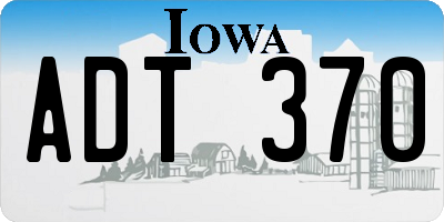 IA license plate ADT370