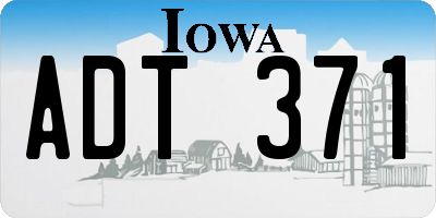 IA license plate ADT371