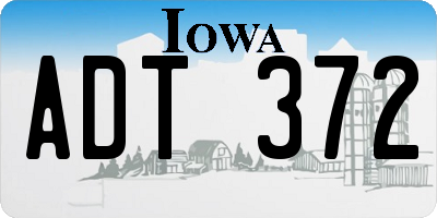 IA license plate ADT372
