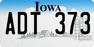 IA license plate ADT373