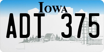 IA license plate ADT375