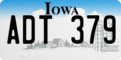 IA license plate ADT379