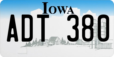 IA license plate ADT380