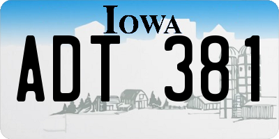 IA license plate ADT381