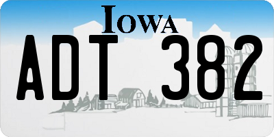 IA license plate ADT382
