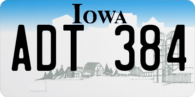 IA license plate ADT384